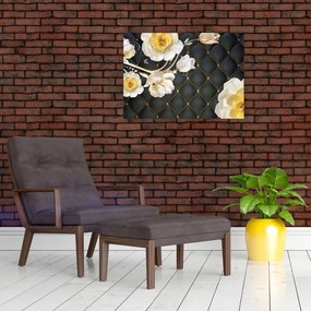 Obraz białych kwiatów róży (70x50 cm)