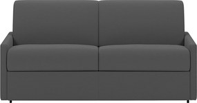 Kanapa 4-osobowa rozkładana typu express z szarej tkaniny z siedziskiem z pianki z pamięcią kształtu - Powierzchnia 160 cm - Materac 22 cm z pianki i z siedziskiem z pianki z pamięcią kształtu CALIFE