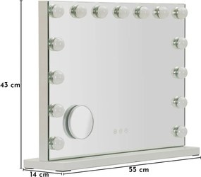 Lustro ścienne w oświetleniem i półką 55x43 cm Hollywood – Mauro Ferretti
