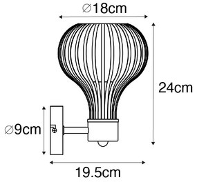 Nowoczesna lampa ścienna brązowa - Sapphira Nowoczesny Oswietlenie wewnetrzne