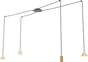Czarno-złota lampa wisząca pająk - D131 W1-G18