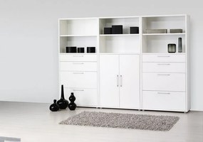 Regał biurowy 2-drzwiowy Prima biały