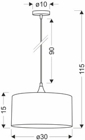 Szara nowoczesna lampa wisząca - D183-Qusti