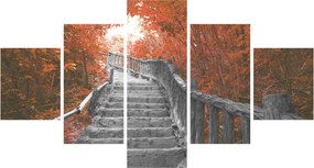 Obraz - Schody w naturze, pomarańczowy (125x70 cm)