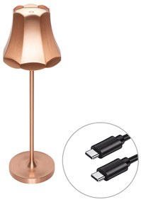 Zewnetrzna Retro Lampa stołowa miedziana ładowalna IP44 - Granny Retro Oswietlenie zewnetrzne