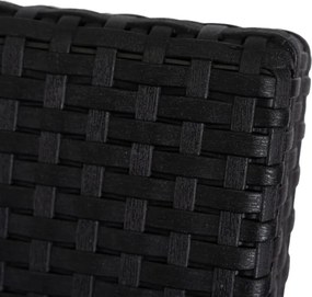 Sofa Ogrodowa FLINT Technorattan Czarna Trzyosobowa