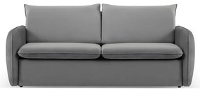 Szara aksamitna rozkładana sofa 214 cm Vienna – Cosmopolitan Design