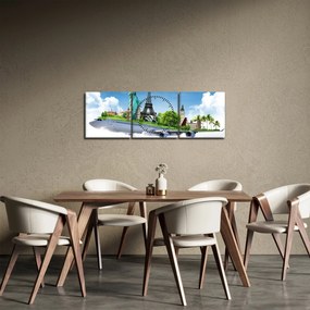 Obraz - Podróż dookoła świata (z zegarem) (90x30 cm)