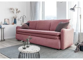 Różowa aksamitna rozkładana sofa Miuform Tender Eddie