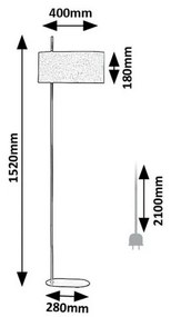 Rabalux 74240 lampa podłogowa z tekstylnym kloszem Narmin