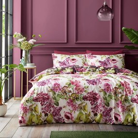 Fioletowa bawełniana pościel dwuosobowa 200x200 cm Pia Floral – RHS