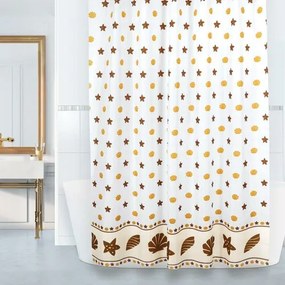 Bellatex Zasłona łazienkowa Muszle brązowa,pomarańczowa, 180 x 200 cm