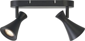 Nowoczesny reflektor sufitowy czarny 2-punktowy regulowany - Triangle