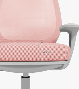 Vinsetto Fotel biurowy, ergonomiczny fotel z funkcją obrotową, regulowany 55 x 48 x 82,5-94,5 cm różowy