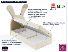 Beżowe łóżko kontynentalne dla dziecka 100x200 cm N3-P74