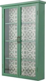 Zielona witryna z litego drewna jodłowego wisząca 81x122x22 cm Hazem – Bloomingville