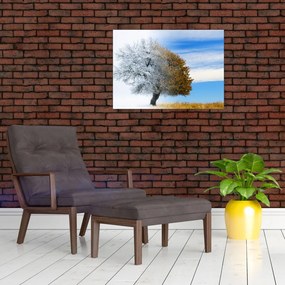 Obraz na szkle - Zmiana pór roku (70x50 cm)