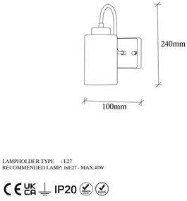 Kinkiet w biało-złotym ø 10 cm Duzsuz – Opviq lights