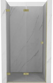 Mexen Lunar-F drzwi prysznicowe składane lewe 55 cm, transparent, złote szczotkowane - 836-055-000-55-00-L