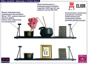 Czarny zestaw dwóch półek w styku loft - Turris 4X