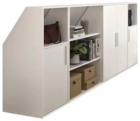Szafka ze skosem 4-drzwiowa z 2 półkami i 2 wnękami - Biały - ADEZIO