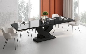 Rozkładany stół do jadalni Bellissima Hubertus czarny połysk