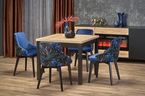 Stół rozkładany TIAGO KWADRAT 90(125)x90 dąb craft/czarny HALMAR