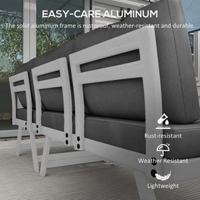 Outsunny Zestaw mebli ogrodowych Loungemöbel-Set 4-częściowy, 115 cm x 61 cm x 65 cm, Szary + Biały