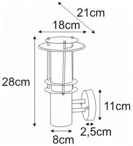 Nowoczesna lampa ścienna zewnętrzna - S281-Dertos