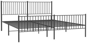 Czarne metalowe łóżko rustykalne 180x200cm - Fiver