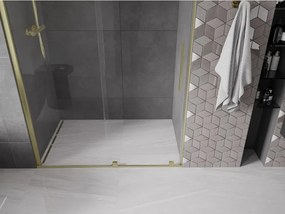 Mexen Velar drzwi prysznicowe rozsuwane 140 cm, transparent, złote szczotkowane - 871-140-000-01-55