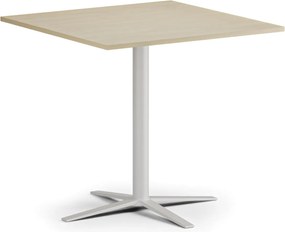 Stolik kawowy AURA, 60x60 cm, biała podstawa, brzoza