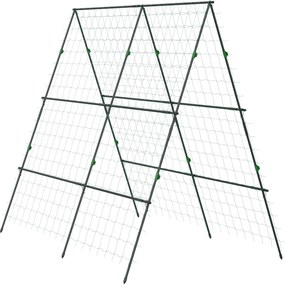Outsunny Szpaler Roślinny, z Siatką Ochronną, regulowany na wysokość i szerokość, Stal, zielony, 1,8 x 1 x 1,8 m