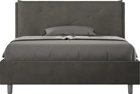 Łóżko bez stelaża tapicerowane 140x190 microfibra szary Appia Large