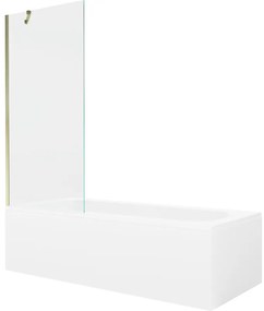 Mexen Vega wanna prostokątna 150 x 70 cm z obudową i parawanem 1-skrzydłowym 80 cm, transparent, złoty - 550115070X9508000050