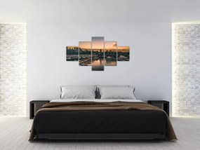 Obraz - miasto portowe (125x70 cm)