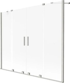 Mexen Velar Duo parawan nawannowy 2-skrzydłowy rozsuwany 200 x 150 cm, szron, nikiel szczotkowany - 896-200-000-32-97