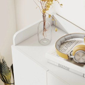 HOMCOM Szafka na buty, Komoda na buty, Półka na buty, 4 Półki. 1 Szafa, 83 cm x 30 cm x 90 cm, Biały