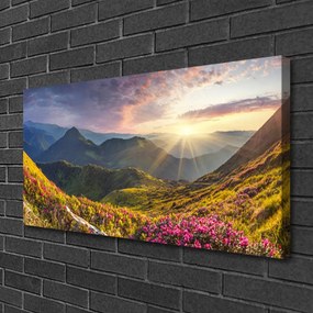 Obraz drukowany na płótnie Słoneczna Polana pod Szczytami