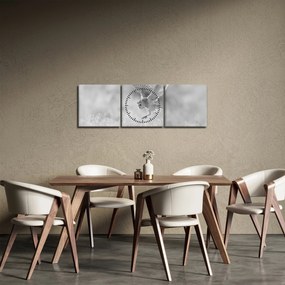 Obraz - Sowa na polu (z zegarem) (90x30 cm)