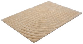 Dywan shaggy z długim włosiem, z wypukłym wzorem - 160 x 230 cm - Ciemny beż - MERISA