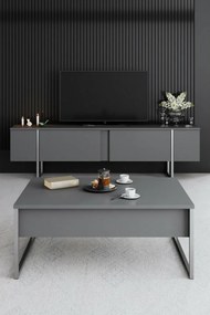 Stolik pod telewizor Luxe Anthracite and Silver
