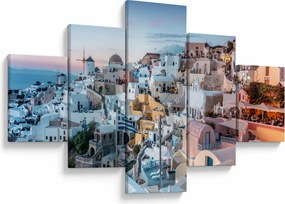 Obraz - Zmierzch na Santorini (125x70 cm)