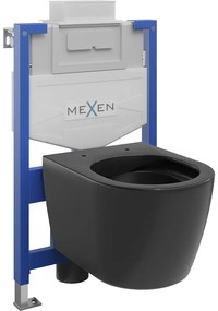 Mexen zestaw podtynkowy WC stelaż Fenix XS-U z miską WC Carmen, czarny mat - 6853388XX85