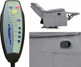 Fotel rozkładany elektrycznie z funkcją masażu Solon M Velvet Signal