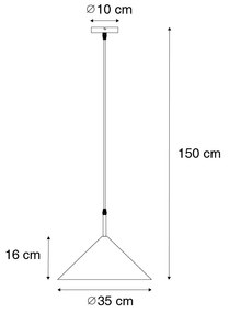 Designerska lampa wisząca czarna - TriangoloDesignerski Oswietlenie wewnetrzne