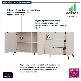 Komoda kaszmirowa na nóżkach z blatem dąb castello  C2-R99