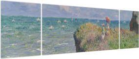 Obraz - Claude Monet, Cliff Walk at Pourville, reprodukcje (170x50 cm)