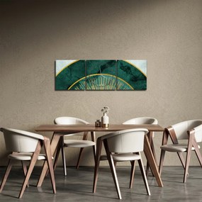 Obraz - Kształty ze złotą teksturą (z zegarem) (90x30 cm)