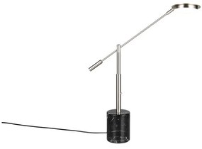 Czarna/w kolorze srebra lampa stołowa LED (wysokość 65 cm) Fiore – Trio Select